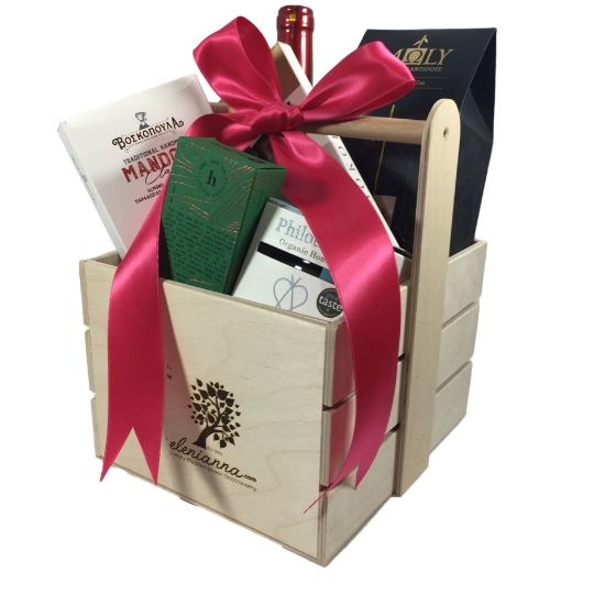 Christmas Wooden Gift Basket 