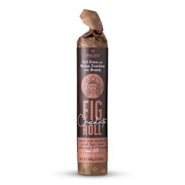 Rollo de higos Kymi de Askada Farm con chocolate y brandy, 180 g – Vegano y sin gluten