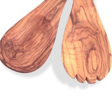 Salad Servers Olive Wood Wide Handle with Antibacterial Effect, Extra Hygienic Salad Servers Olive Wood Wide Handle with Antibacterial Effect, Extra Hygienic