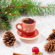 Imagen de Caja de regalo navideña griega de lujo con juego de café de cerámica