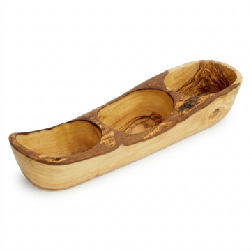 Platos rústicos personalizados de madera de olivo para aperitivos, 35x10cm