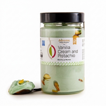 Premium Vanilla Cream with Pistachio Aeginas PDO – Gourmet Dessert 320g