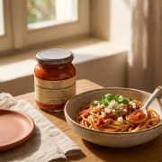 Navarino Icons Tomato Sauce with Feta Cheese 360g - Ready-to-Eat Greek Spread | Locally Harvested Tomatoes, Tangy Feta, No Pr...
