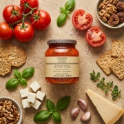 Navarino Icons Tomato Sauce with Feta Cheese 360g - Ready-to-Eat Greek Spread | Locally Harvested Tomatoes, Tangy Feta, No Pr...