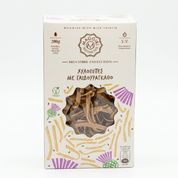 Maggiri Hylopites con cardo mariano - Fideos planos tradicionales cretenses, 200 g | Pasta vegana rica en fibra con hierbas silvestres cretenses