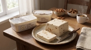 Chalvas Drapetsonas Handmade Chalvas with Whole Almonds 450g on a clean ecommerce background