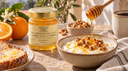 Navarino Icons Orange Blossom Honey, 250g on a clean ecommerce background